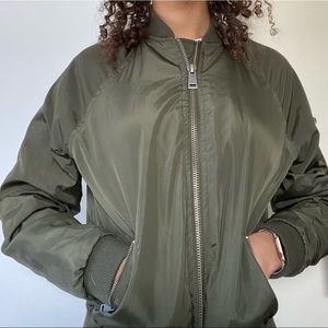 Green bomber jacket